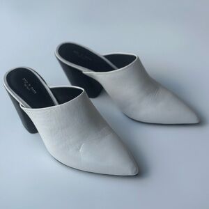 Rag and Bone white leather mules
